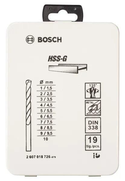 BOSCH ROBERT POWER TOOLS GMBH 19tlg. Metallkassette Metallbohrer-Set HSS-G, DIN Pic_2
