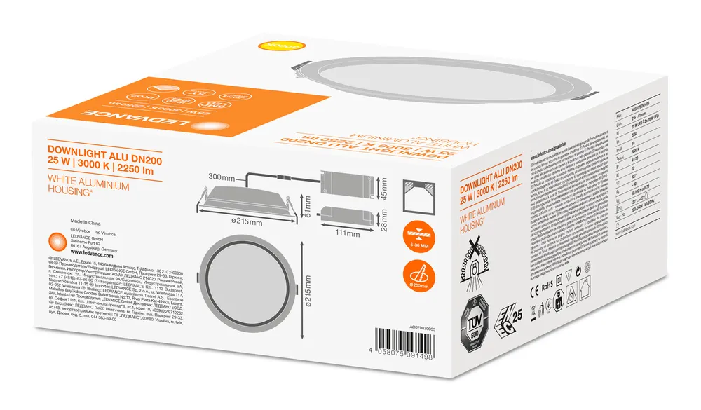 LEDVANCE GMBH DL ALU DN 200 25 W 3000 K IP44/IP20 WT Pic_8