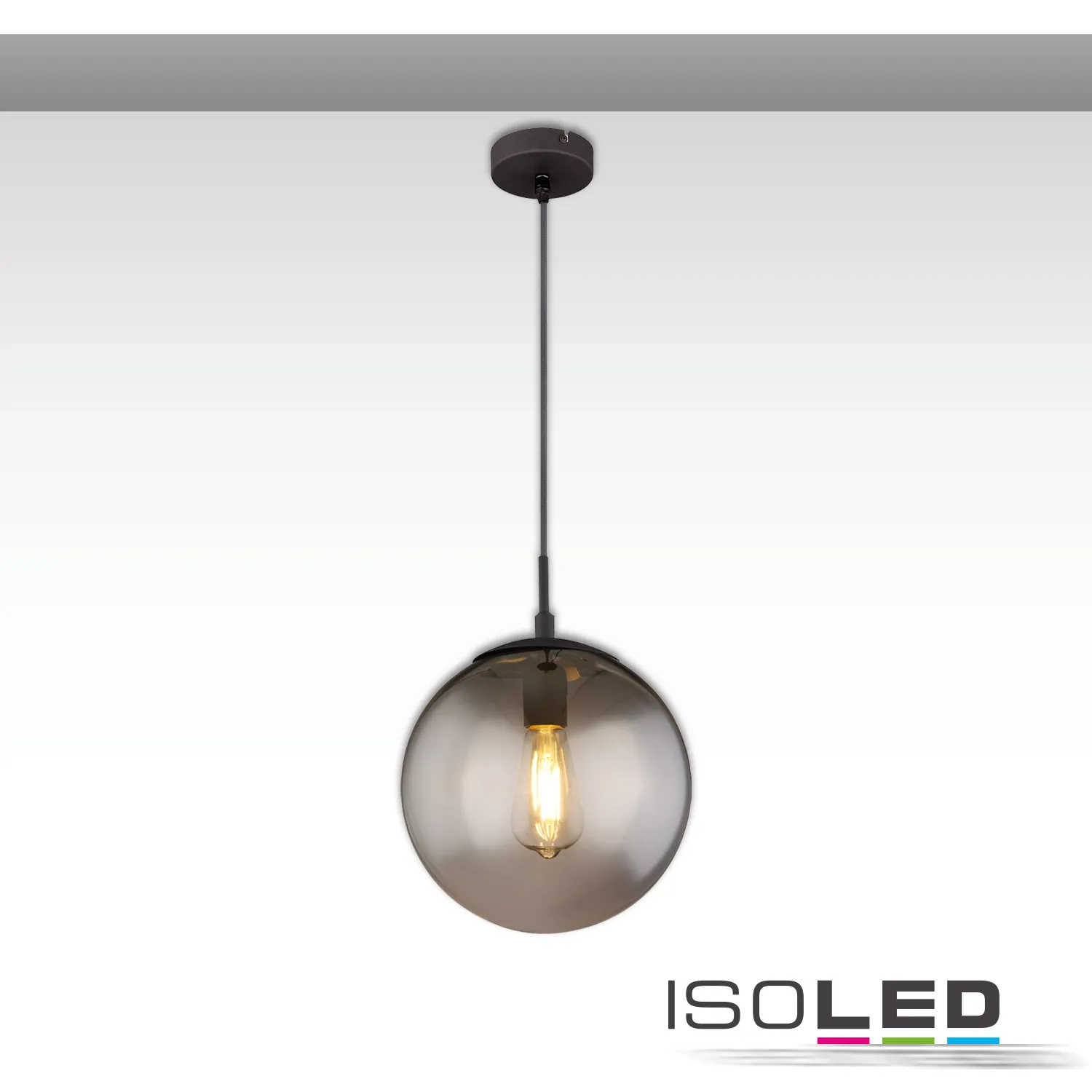 ISOLED Hängeleuchte Metall schwarz, rund Pic_1