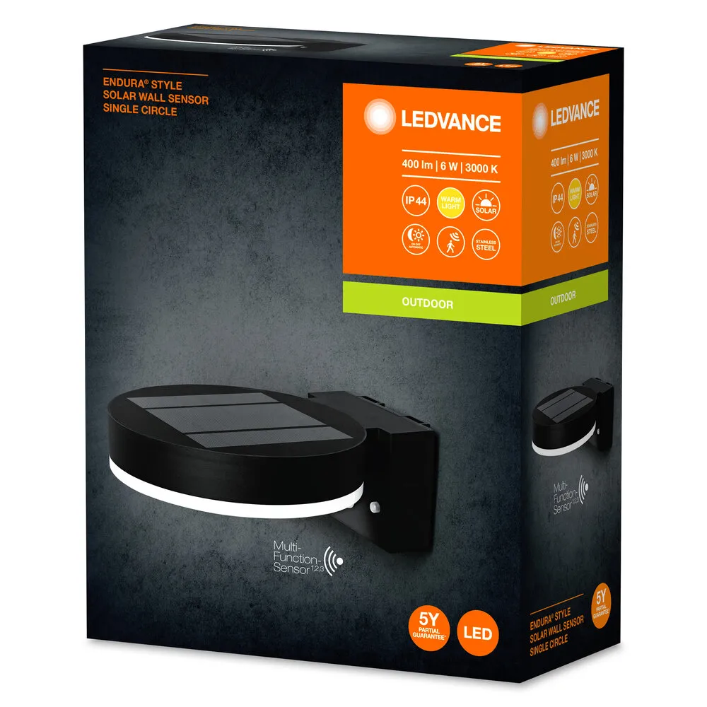 Ledvance ENDURA Style Solar Wall Sensor Single Circle 6W Pic_1