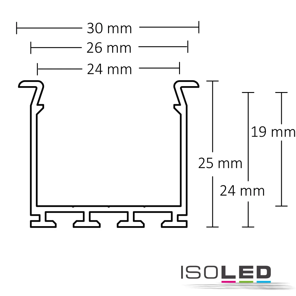 ISOLED LED Einbauprofil WING20 Miniflansch Pic_2