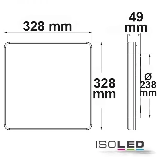 ISOLED LED Decken/Wandleuchte mit HF-Sensor 24W Pic_1