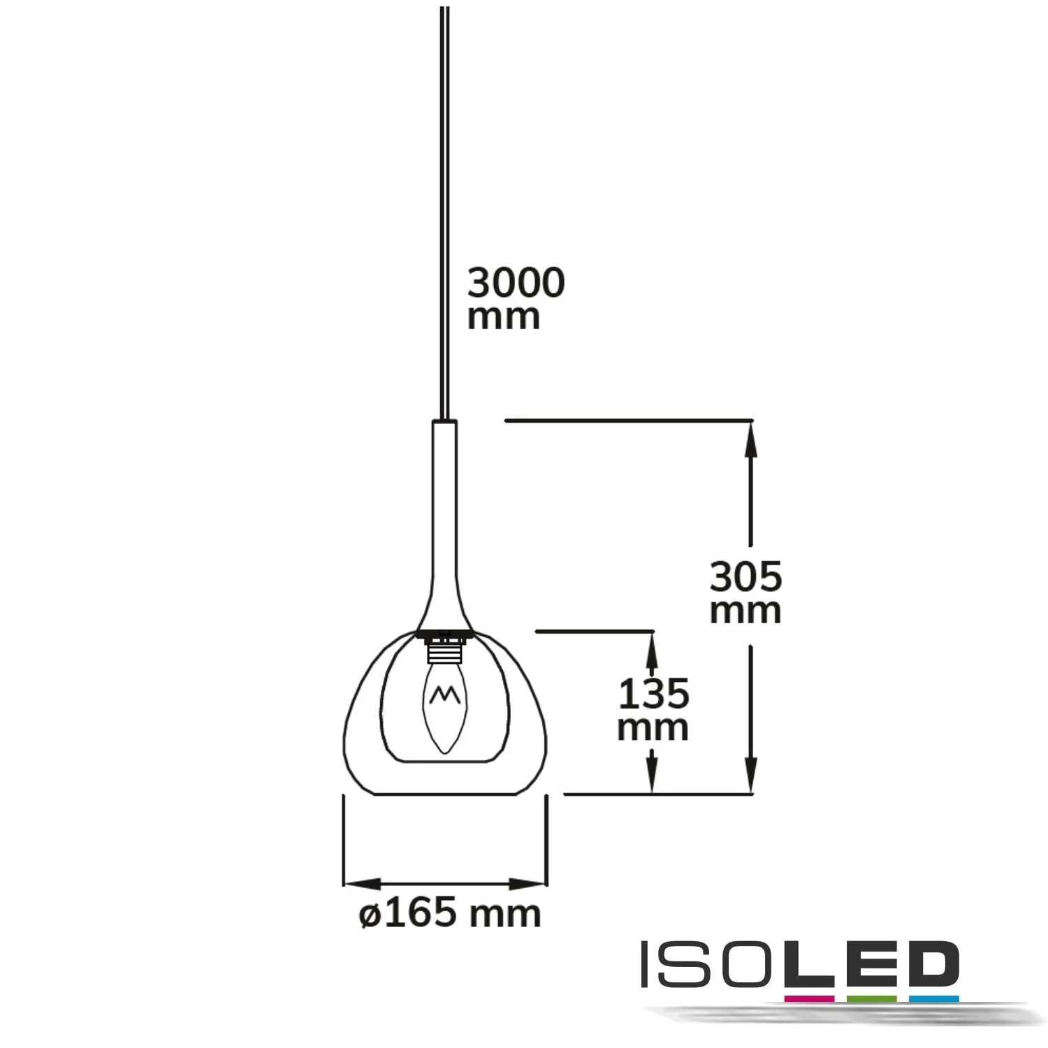 ISOLED Pendelleuchte, clear/black Glas, E14 Pic_1