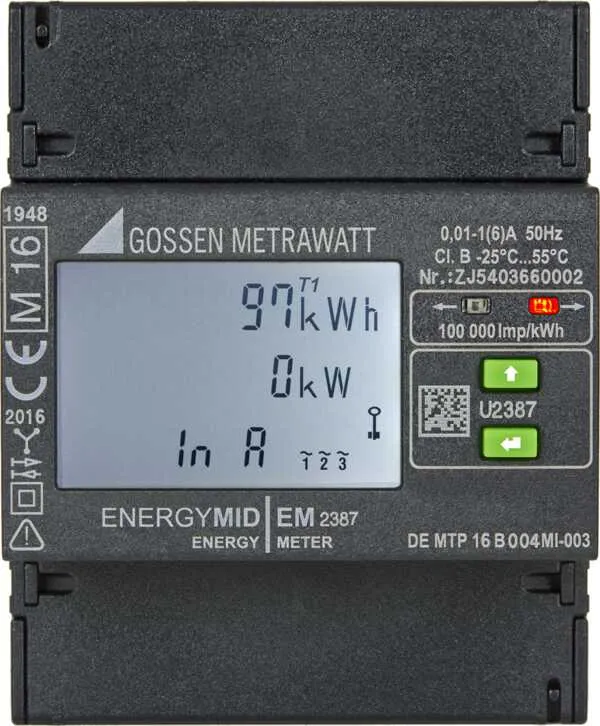 Gossen Metrawatt EM2389, MID, kWh, 4-L, 1(6)A RTU Pic_1