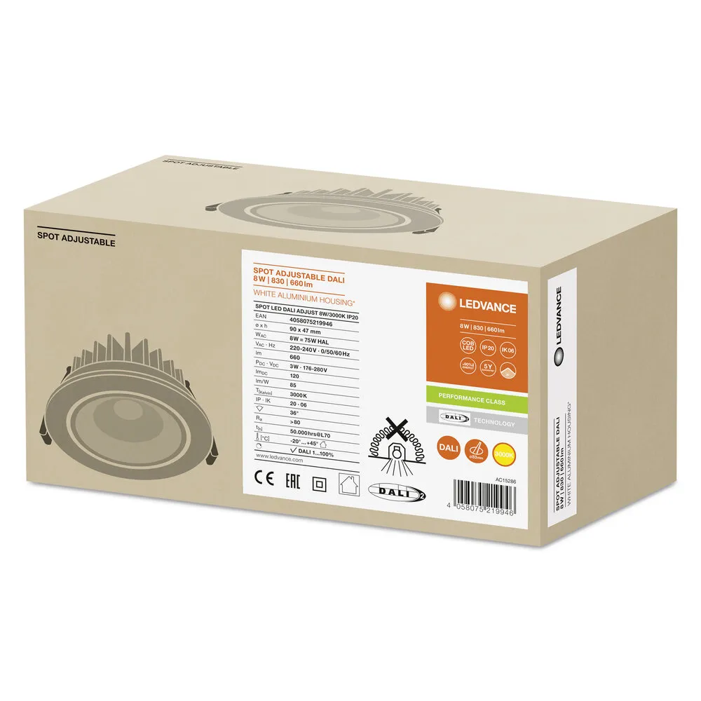 LEDVANCE GMBH SPOT ADJUST DALI 8 W 3000 K IP20 WT Pic_2