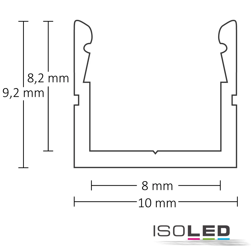 ISOLED LED Aufbauprofil SURF8 Aluminium Pic_1