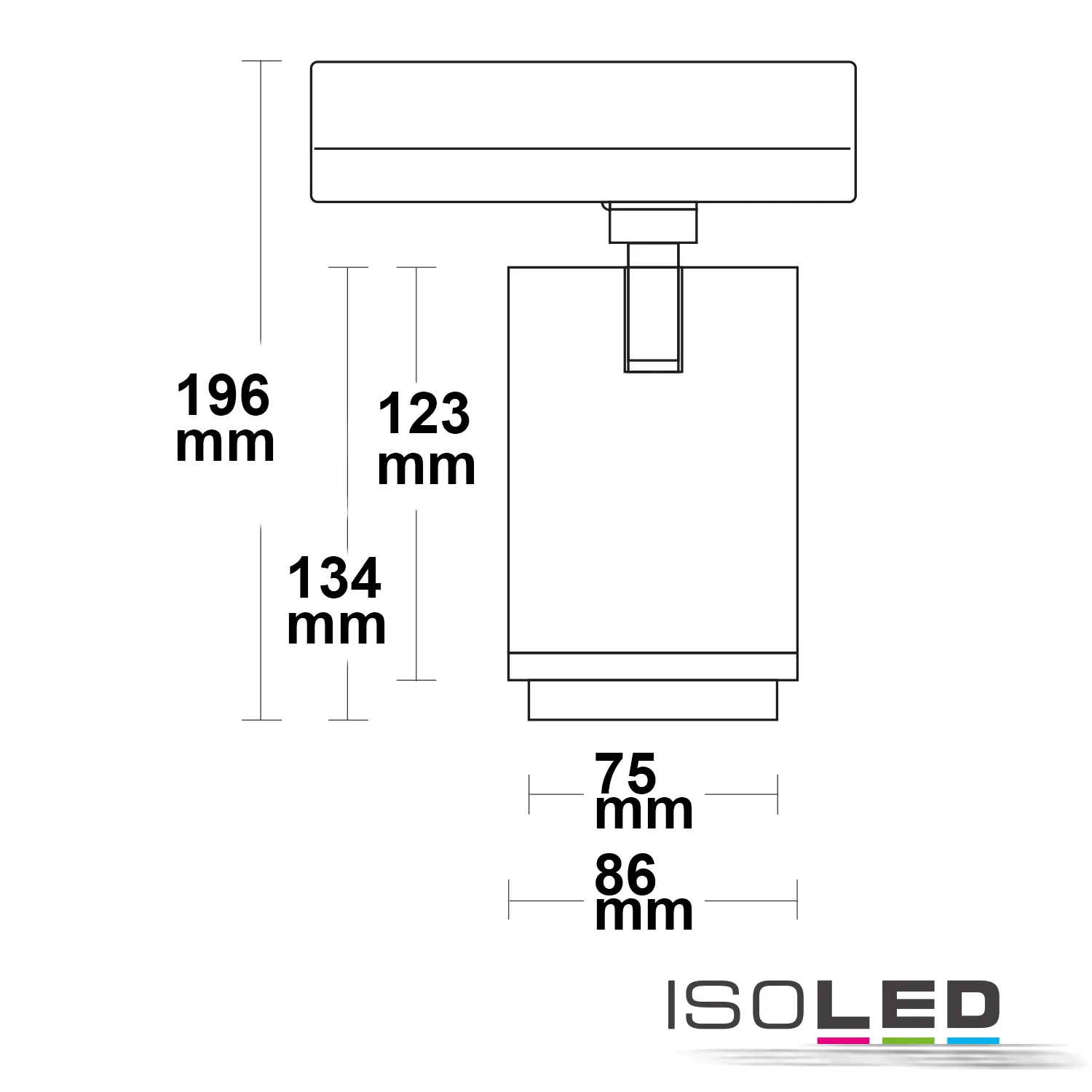 ISOLED 3-PH Schienen-Strahler fokussierbar, 34W Pic_1