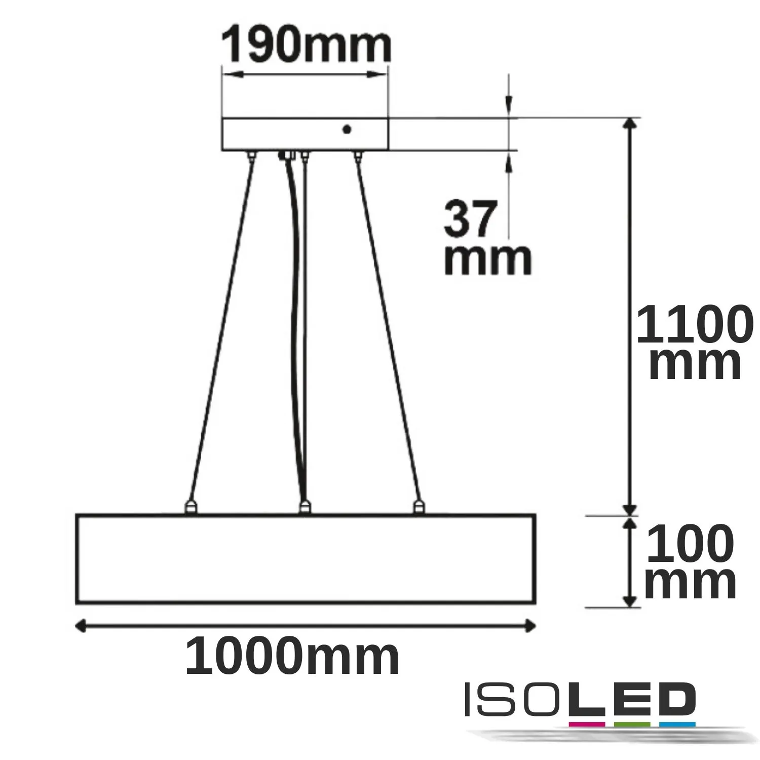 FIAI Handels GmbH LED Hängeleuchte, DM 100cm, schwarz Pic_2