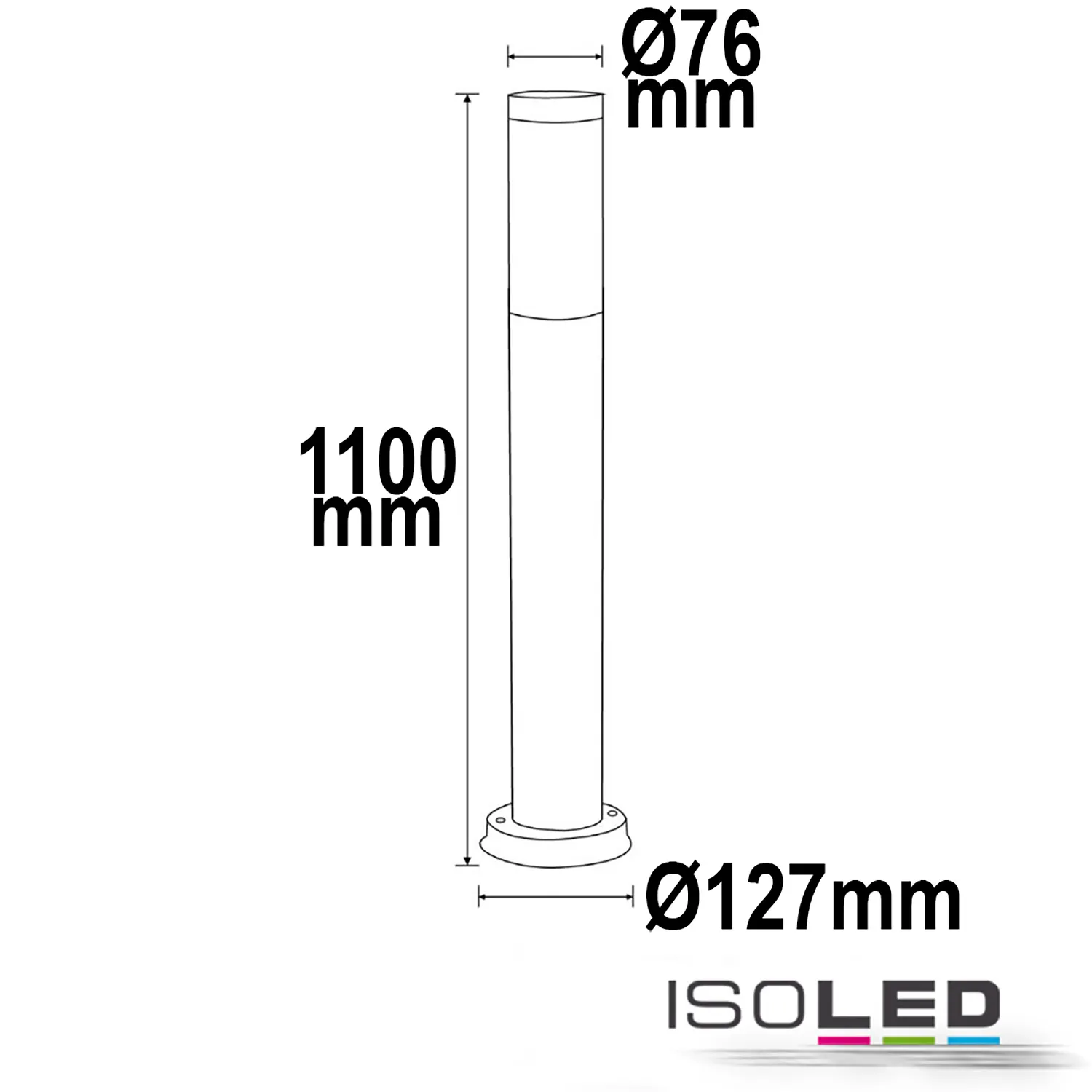 ISOLED Pollerleuchte 1100 anthrazit, IP44 Pic_1
