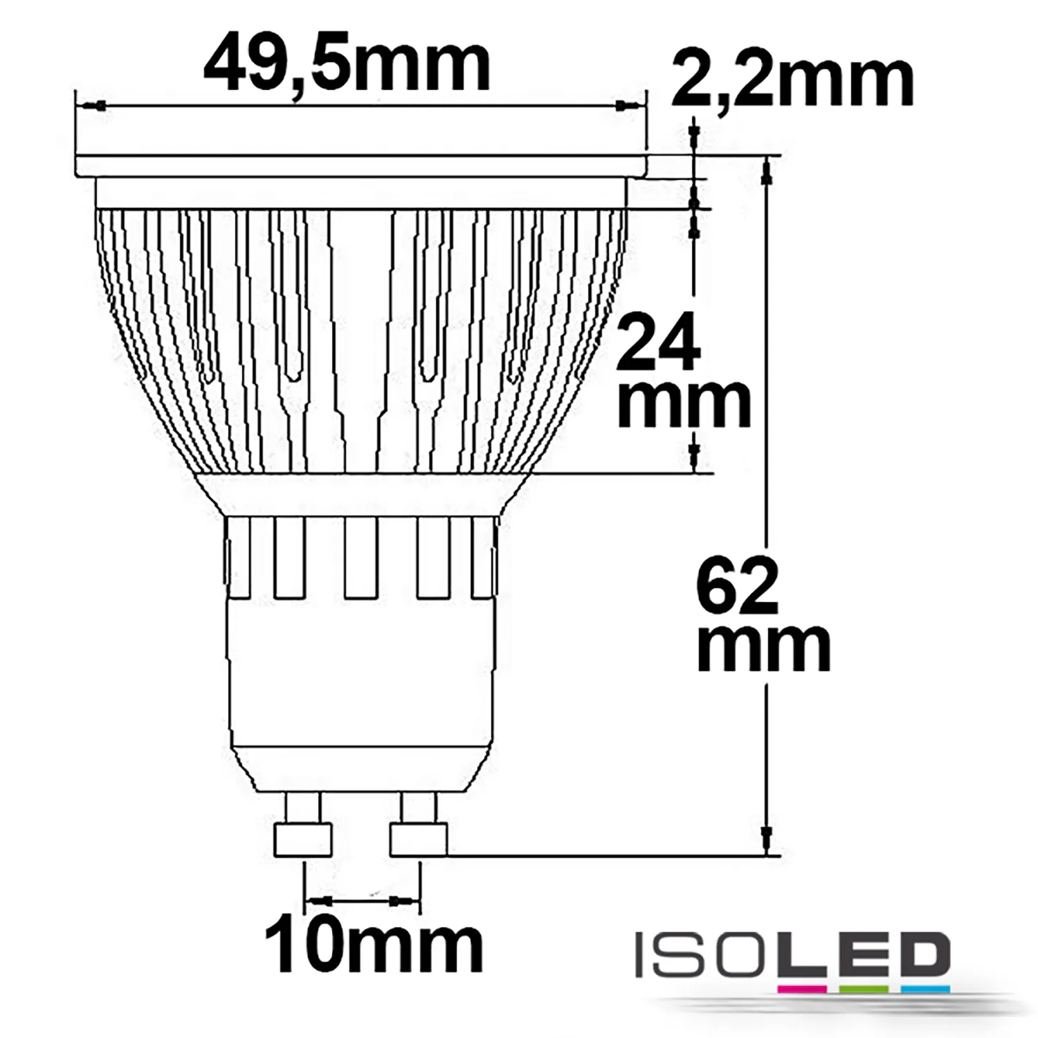 ISOLED GU10 LED Strahler 6W GLAS-COB Pic_2