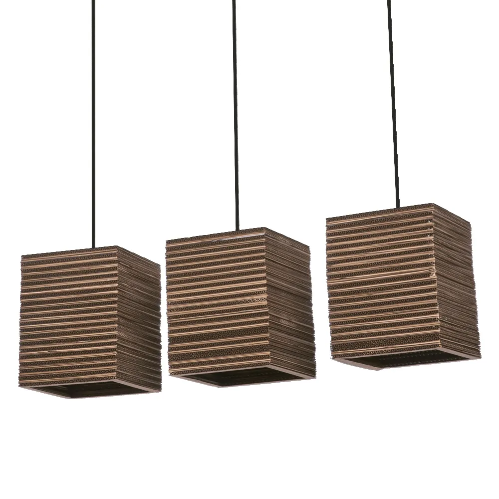 Ledvance Decor Cardboard Square Pendant 3XE27 Brown Pic_1