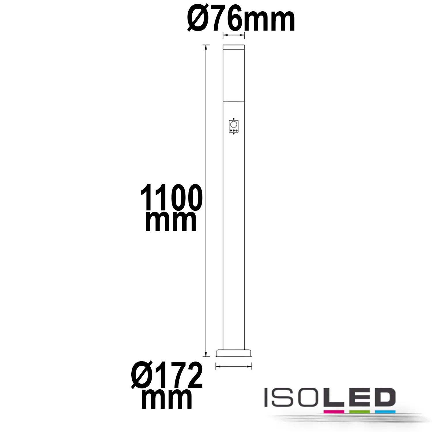 ISOLED Pollerleuchte 1100 edelstahl, IP44 Pic_1