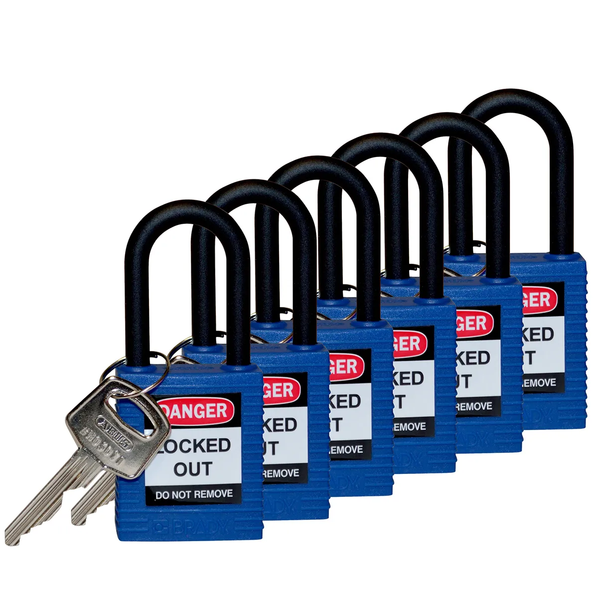 Brady SFTY PADLOCK NYLON 38MM SHA BLUE 6/PAC Pic_1