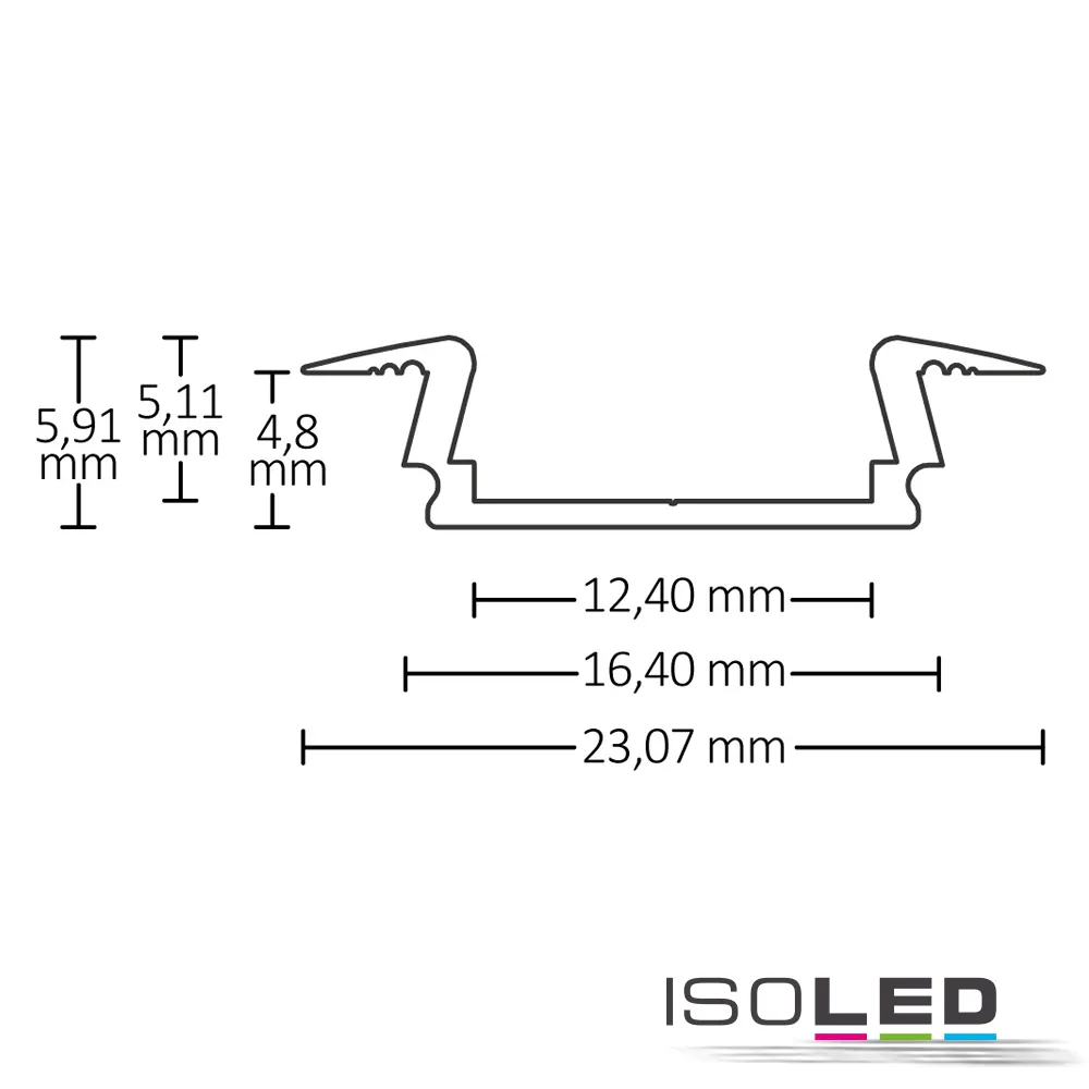ISOLED LED Einbauprofil DIVE12 FLAT Aluminium Pic_2