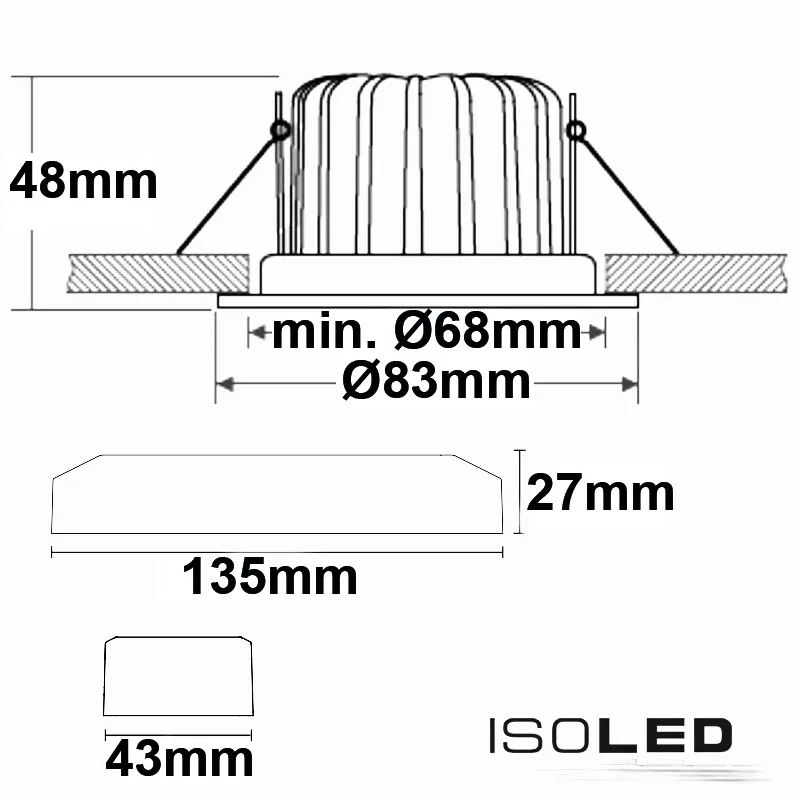 ISOLED LED Einbaustrahler Sys-68, 10W Pic_1