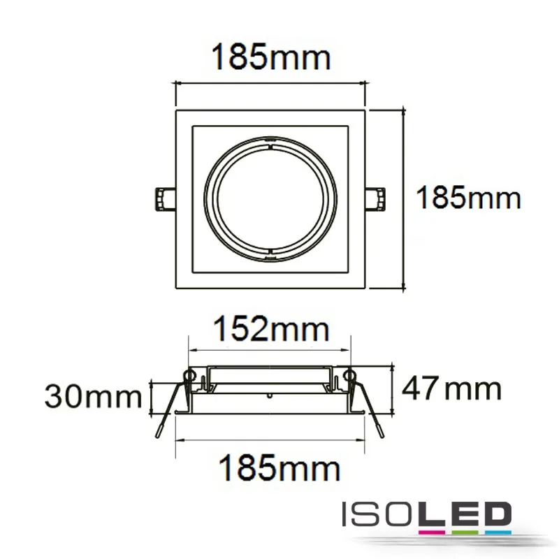 ISOLED Einbaurahmen AR111, eckig, 1 fach Pic_1