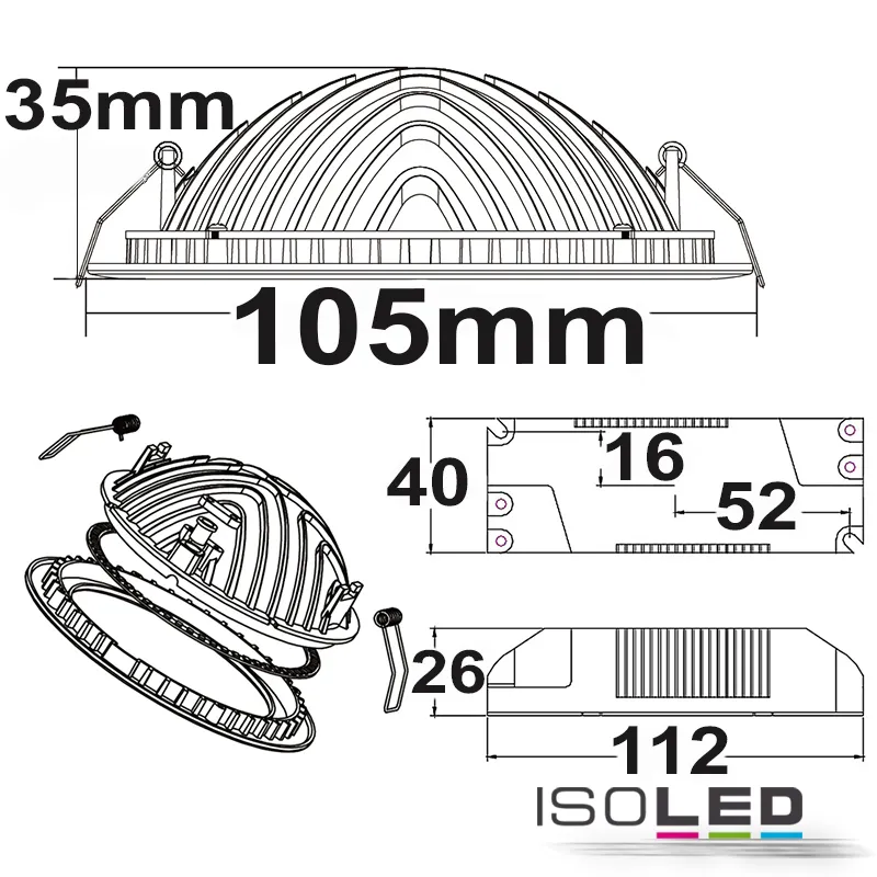 ISOLED LED Downlight LUNA 8W Pic_1