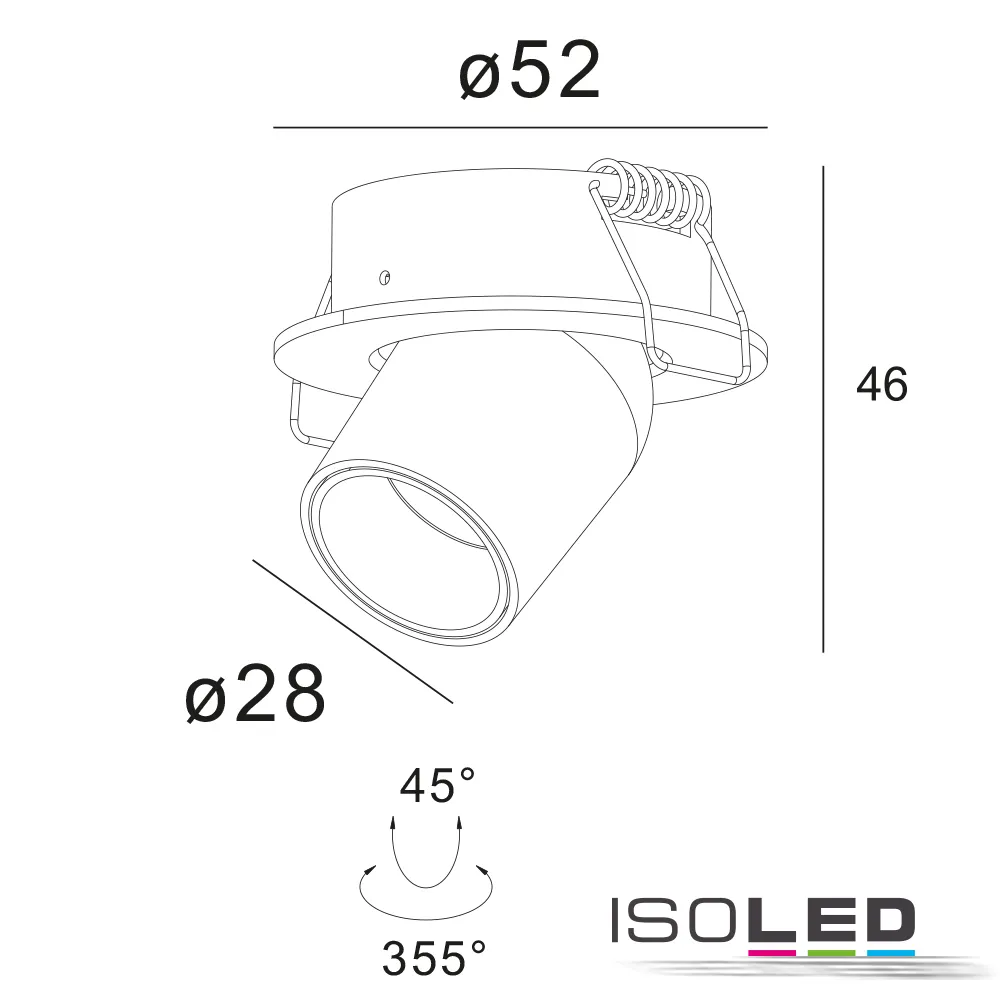 ISOLED LED Einbauleuchte Pipe MiniAMP weiß Pic_2