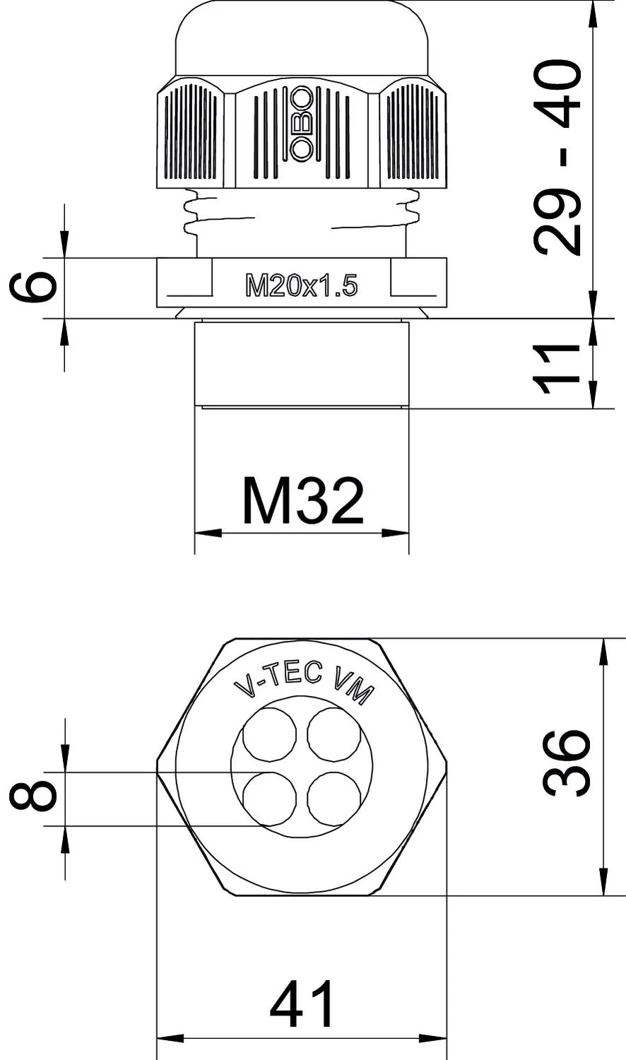 OBO Bettermann V-TEC VM32 4x8 Pic_1