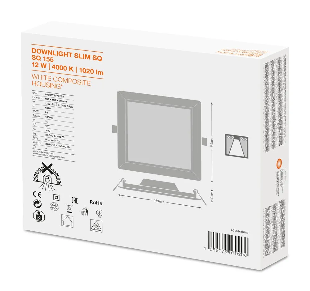 Ledvance DL SLIM SQ 155 12 W 4000 K WT Pic_4