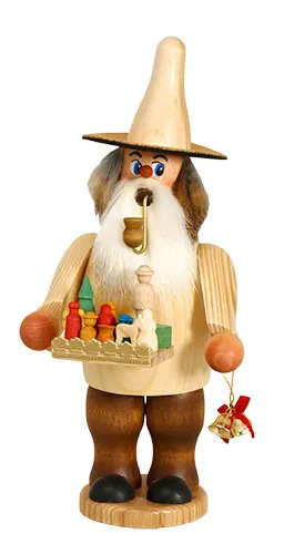 Erzgebirgische Volkskunst Schmidt Räuchermann Spielzeughändler- Höhe 20 cm Pic_1