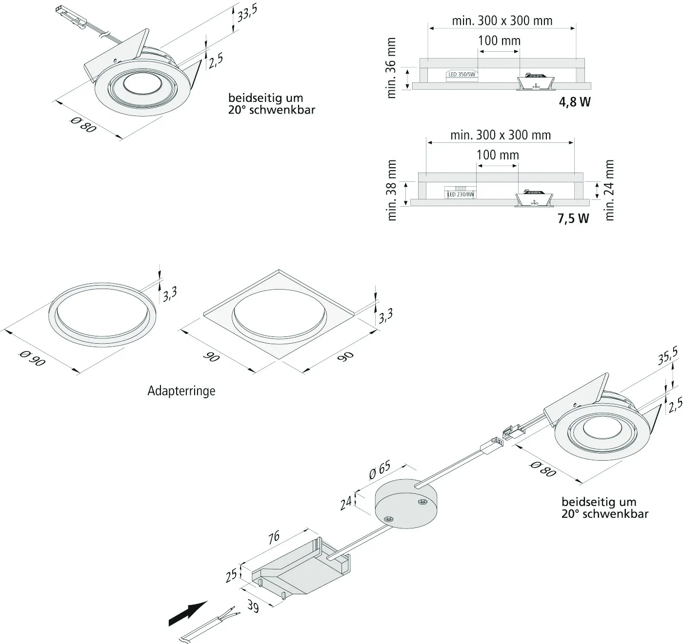 Hera, Enger SR 68-LED Set (inkl. Trafo) 7,5W 30° nw edelst Pic_1