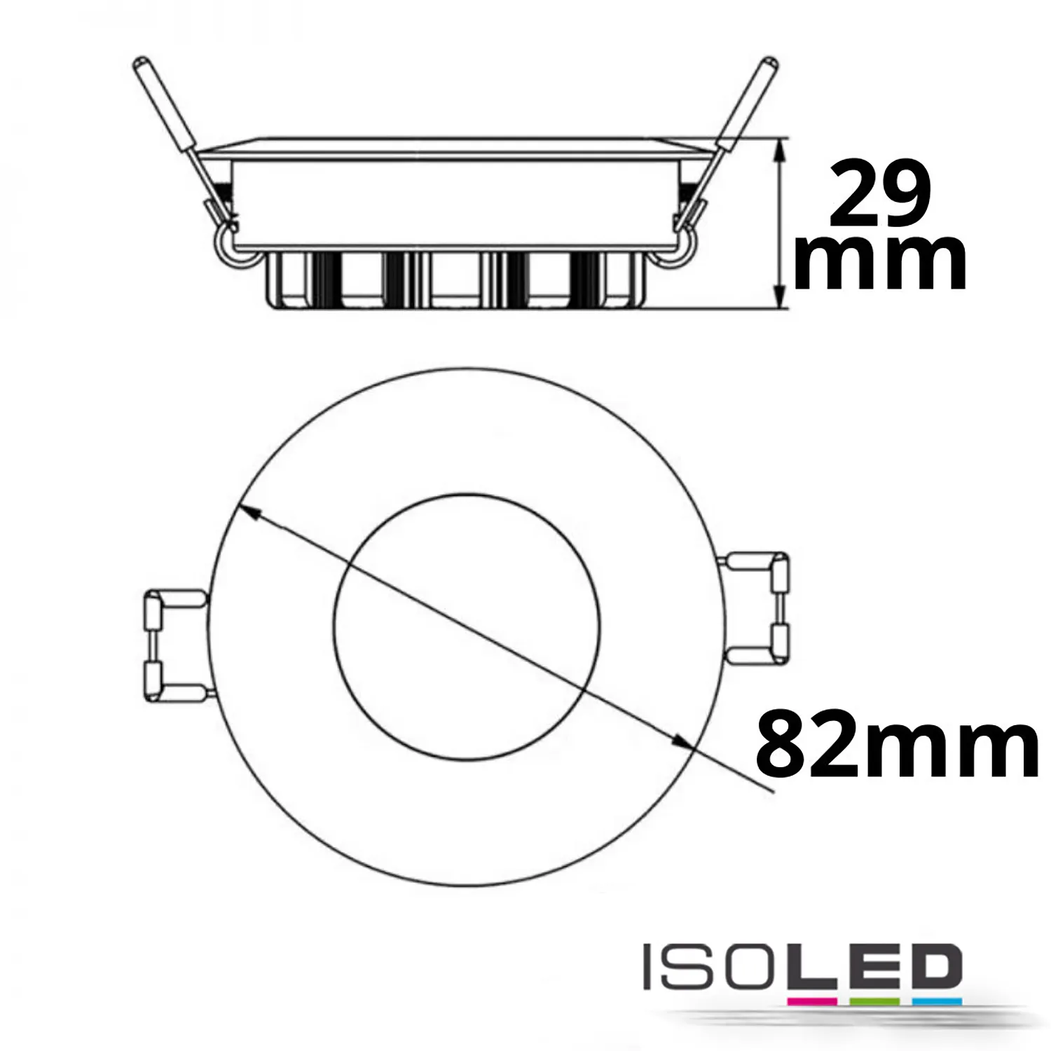 ISOLED LED Einbaustrahler PC68 IP44 Pic_1