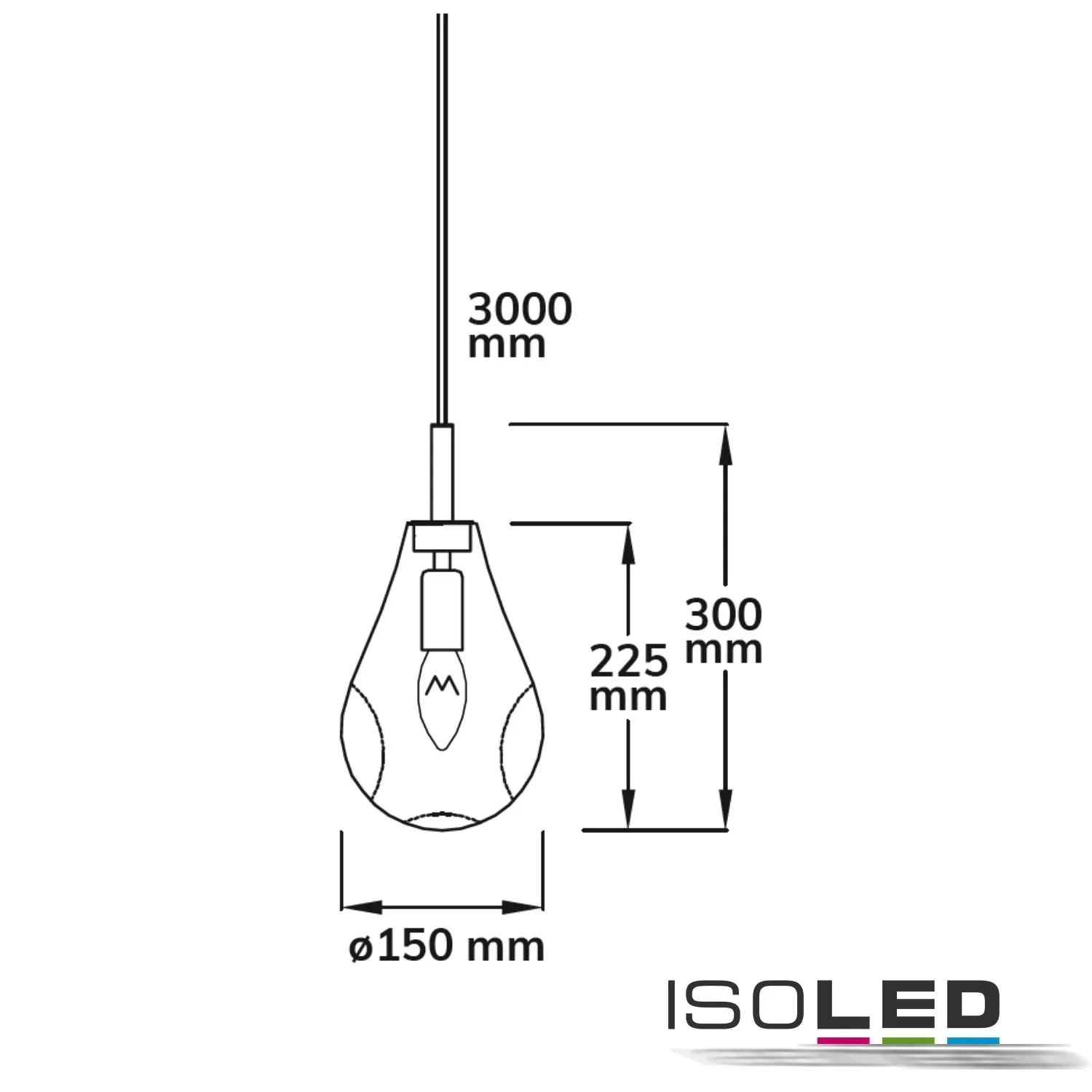 ISOLED Pendelleuchte, Amber Glas, E14 Pic_1