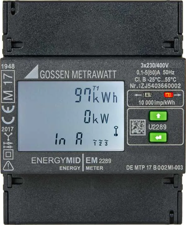 Gossen Metrawatt EM2289, MID, kWh, 4-L, 5(80)A RTU Pic_1