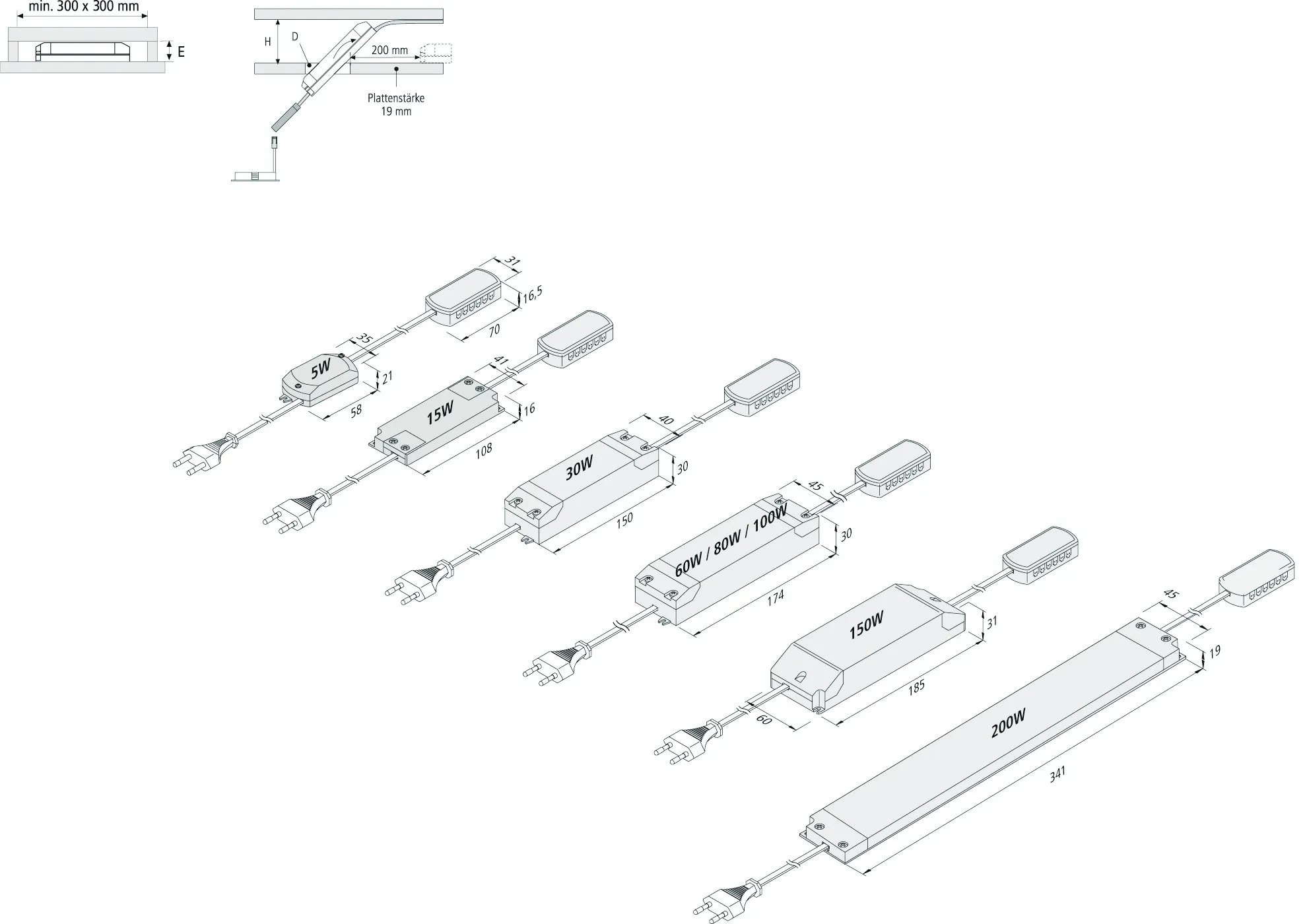 Hera, Enger Trafo LED 24/ 30W mit Verbindungsleitung 1m Pic_1