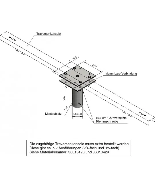 Europoles Traversenunterteil für Zopf Ø76 Pic_1