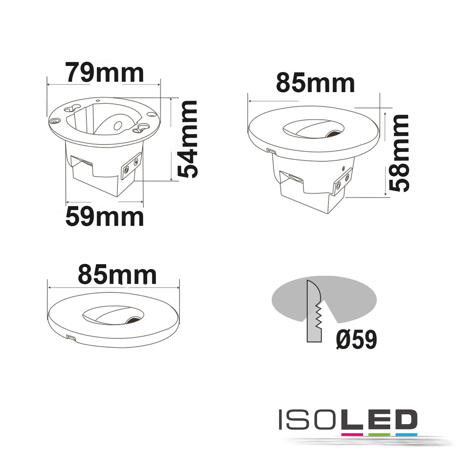 ISOLED Cover Aluminium eckig 2 schwarz Pic_1