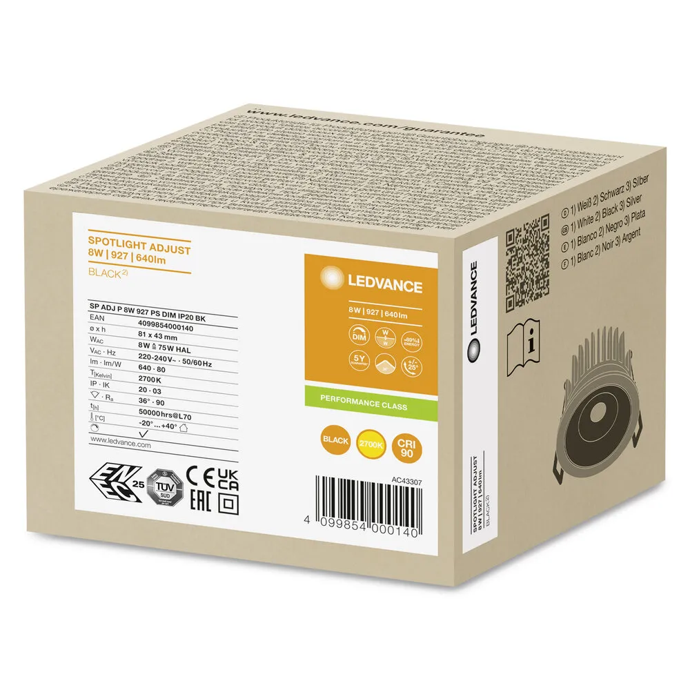 Ledvance SP ADJ P 8W 927 PS DIM IP20 BK Pic_2