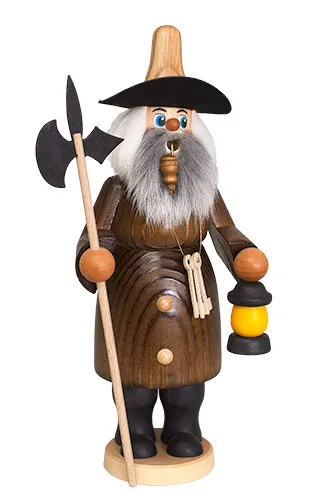 Erzgebirgische Volkskunst Schmidt Räuchermann Nachtwächter - Höhe 26 cm Pic_1