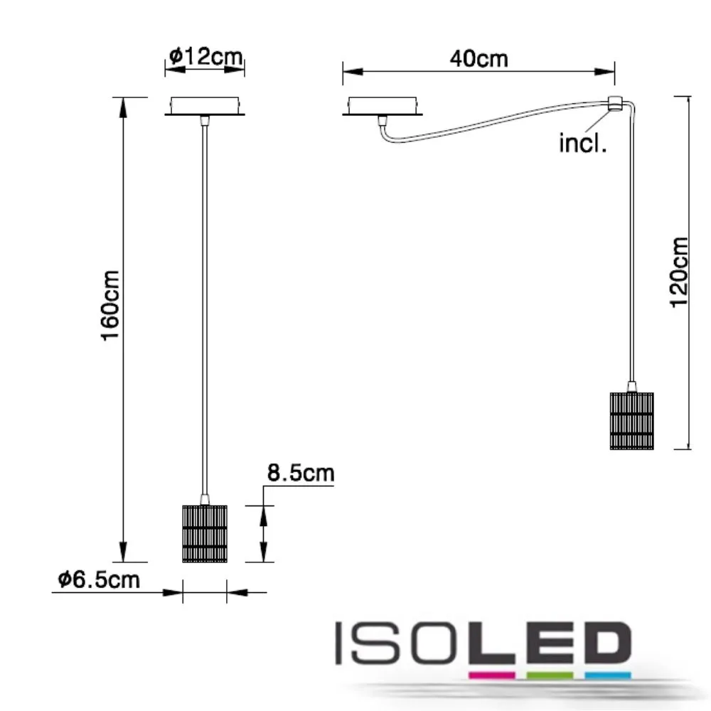 ISOLED Hängeleuchte schwarz matt, 5xE27 Pic_2