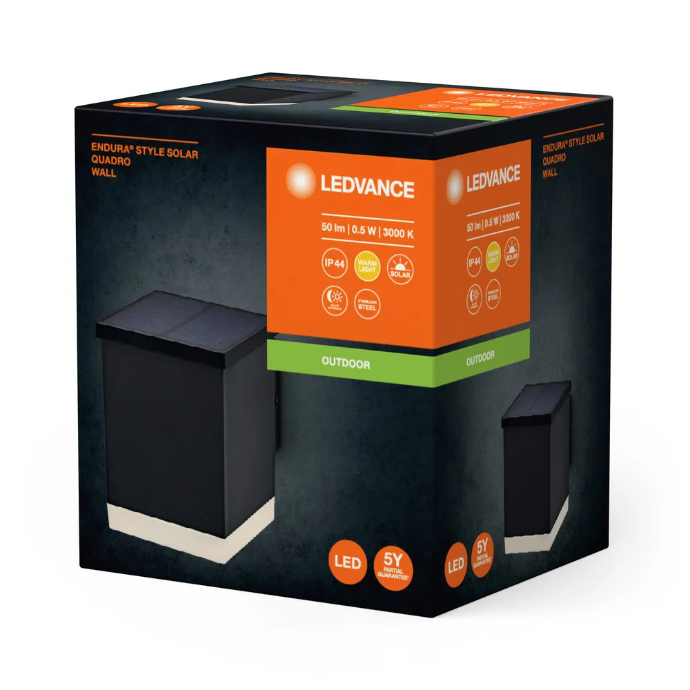 Ledvance Endura Style Solar Wall Quadro Dark Gray Pic_1
