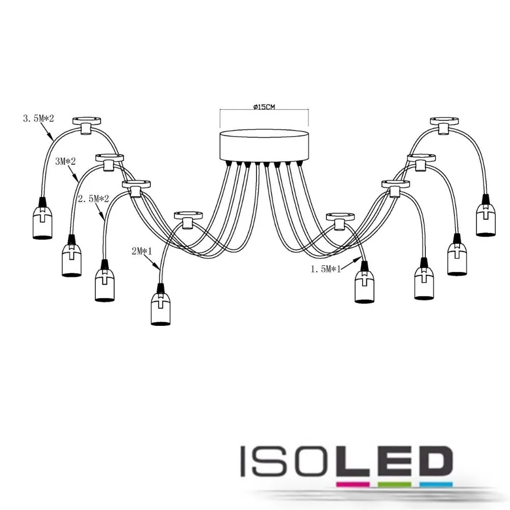 ISOLED Hängeleuchte Spider 1 Metall schwarz Pic_2