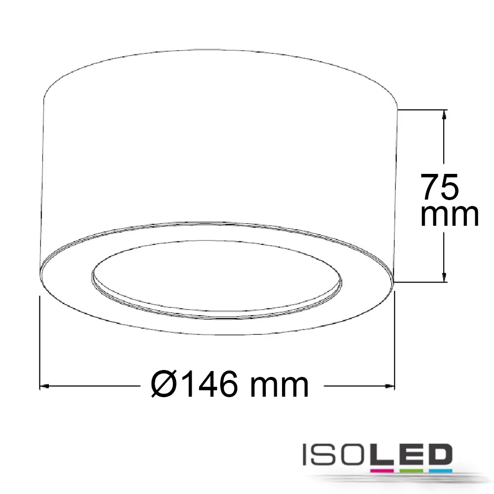 ISOLED LED Aufbauleuchte LUNA 15W, weiß Pic_1