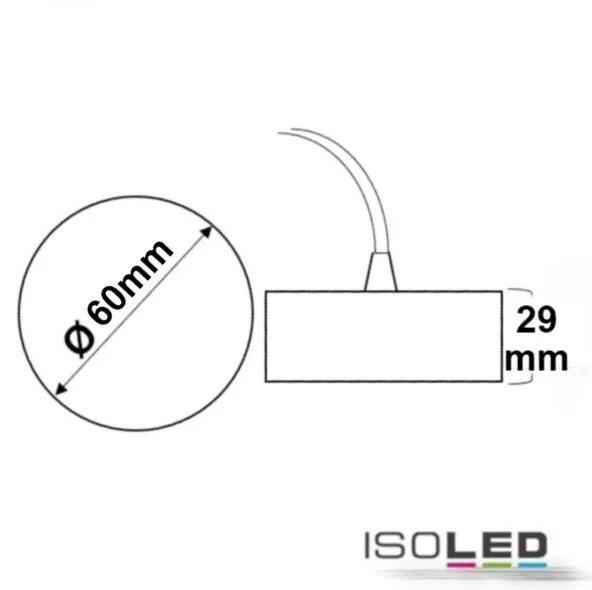 ISOLED Deckenbaldachin rund 60mm, schwarz Pic_2