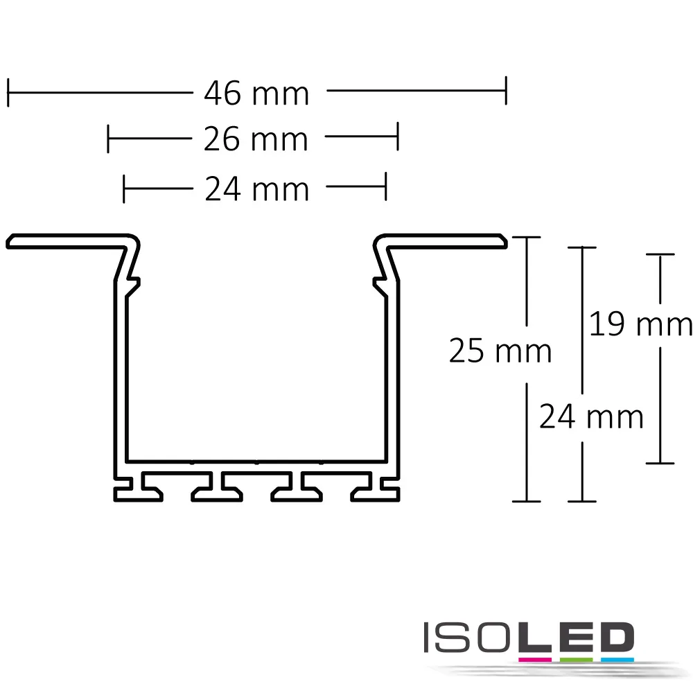 ISOLED LED Einbauprofil WING20 Flansch Pic_2