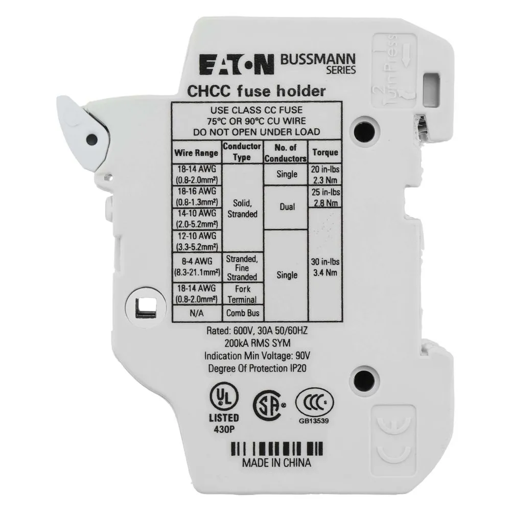Eaton Electric 3P 10X38 MFH 30A 600V Class CC-indicator Pic_1
