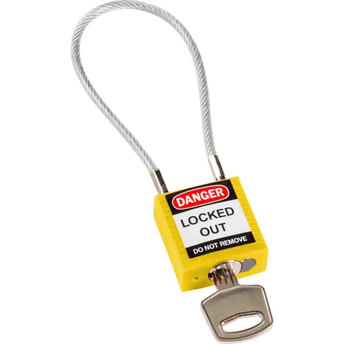 Brady COMPACT CABLE PADLOCK YELLOW 20CM KD Pic_1