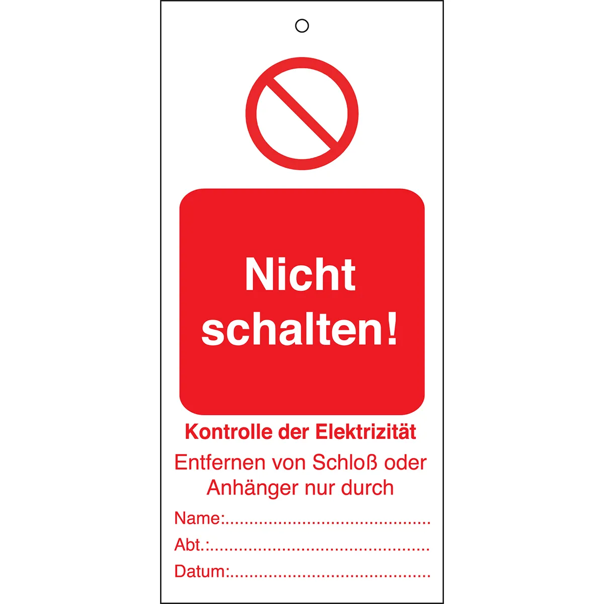 Brady ANHÄNGER-NICHT SCHALTEN-50X110 ROT Pic_1