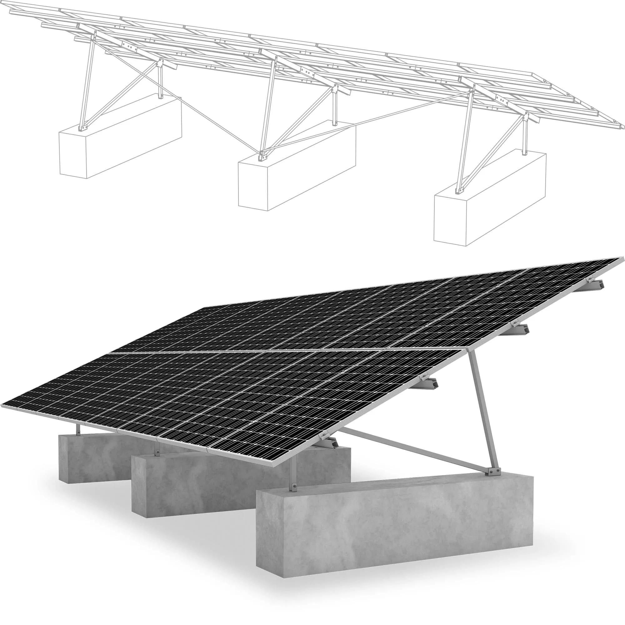 K2 Systems P| P-Rack GMS-Kit 15/20/25° 0.8kN/m² Pic_1