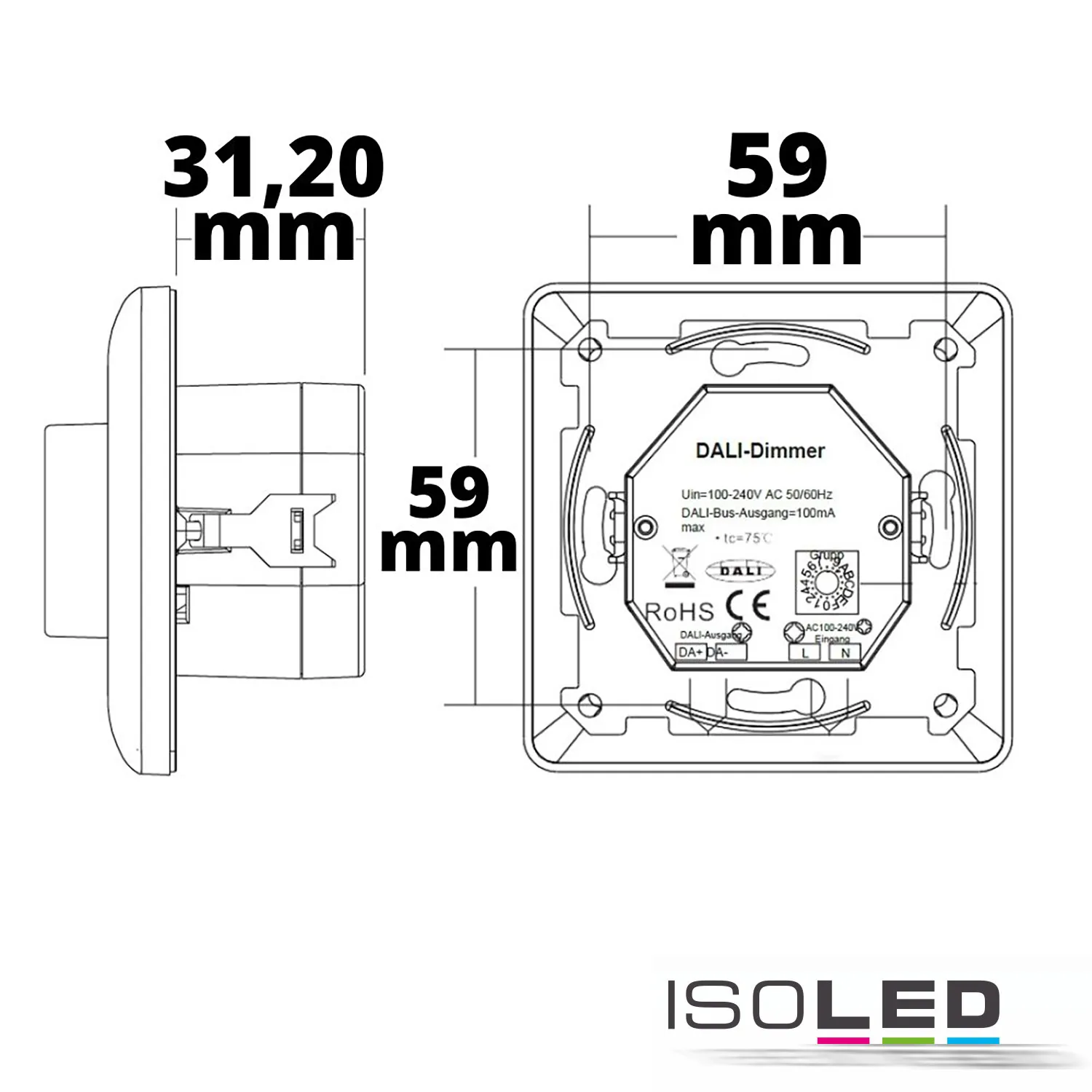 ISOLED DALI 1 Gruppe Einbau-Dreh Pic_1