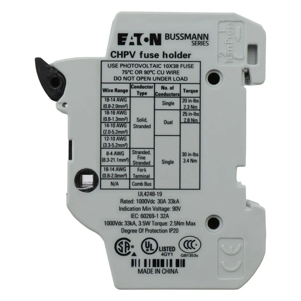 EATON ELECTRIC GMBH 2P 30A 1000Vdc MFH For 10x38 gPV Pic_1
