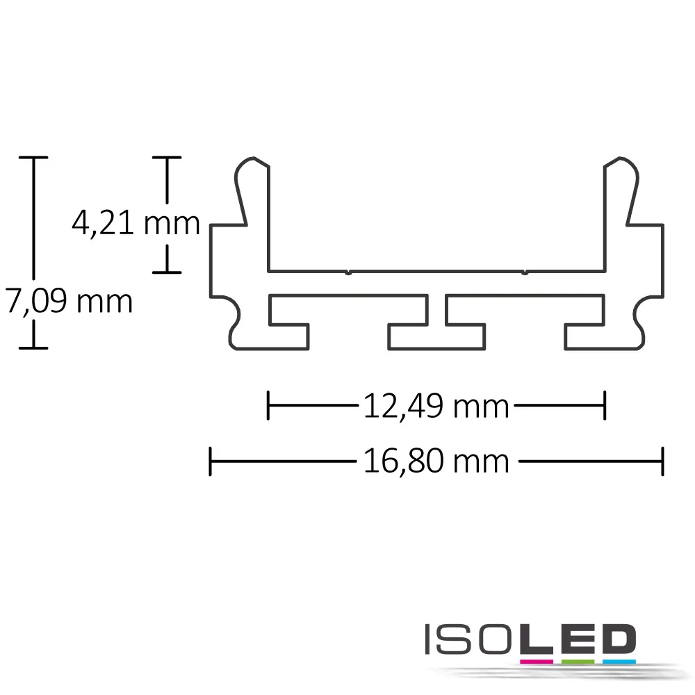 ISOLED LED Aufbauprofil SURF12 RAIL Aluminium Pic_1