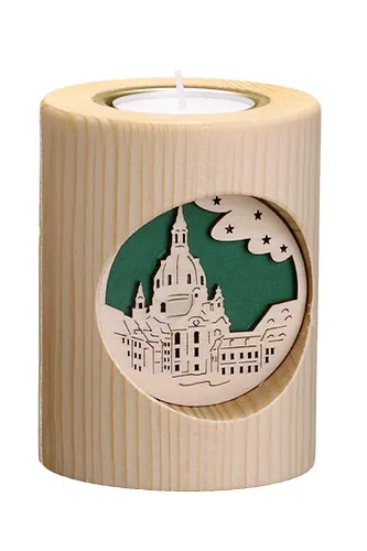 Erzgebirgische Volkskunst Schmidt Frauenkirche und Glocke- Höhe 10 cm Pic_1