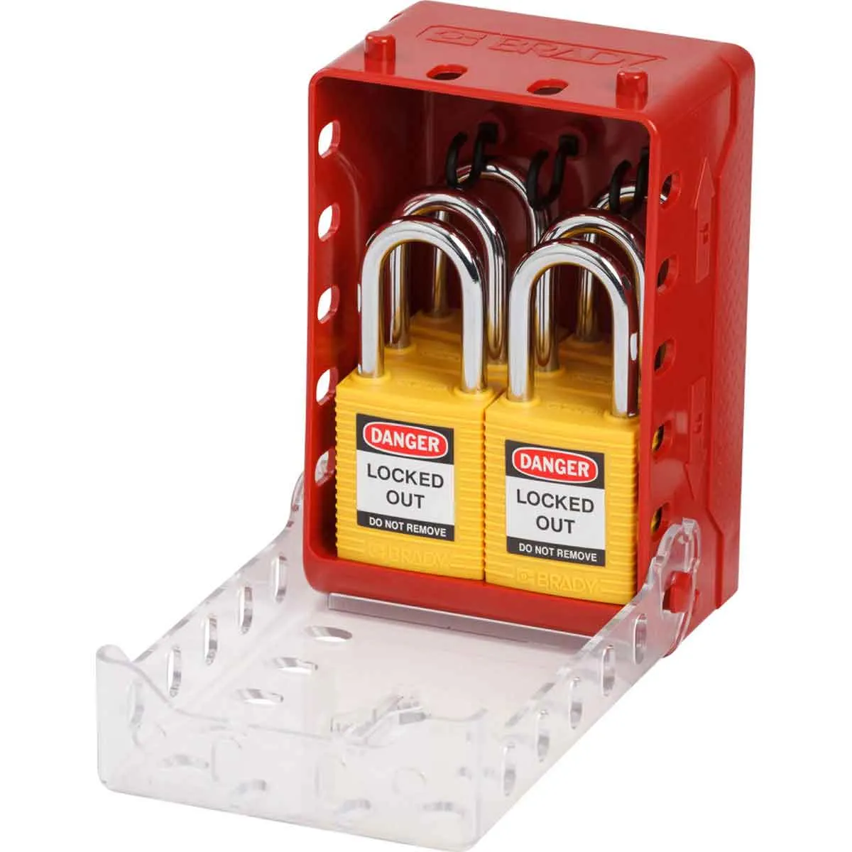 Brady Compact Lock Box+6 Ylw Keyed-Diff Locks Pic_2