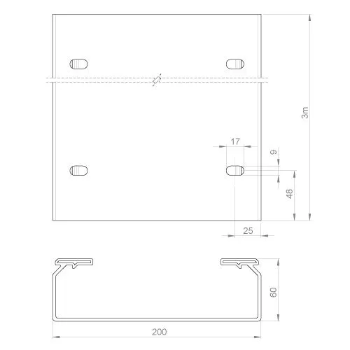 Unex Kabelrinne ungelocht lichtgrau 60x200 U23X Pic_2